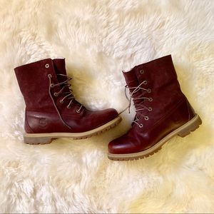 Timberland Maroon Suede & Leather Boots